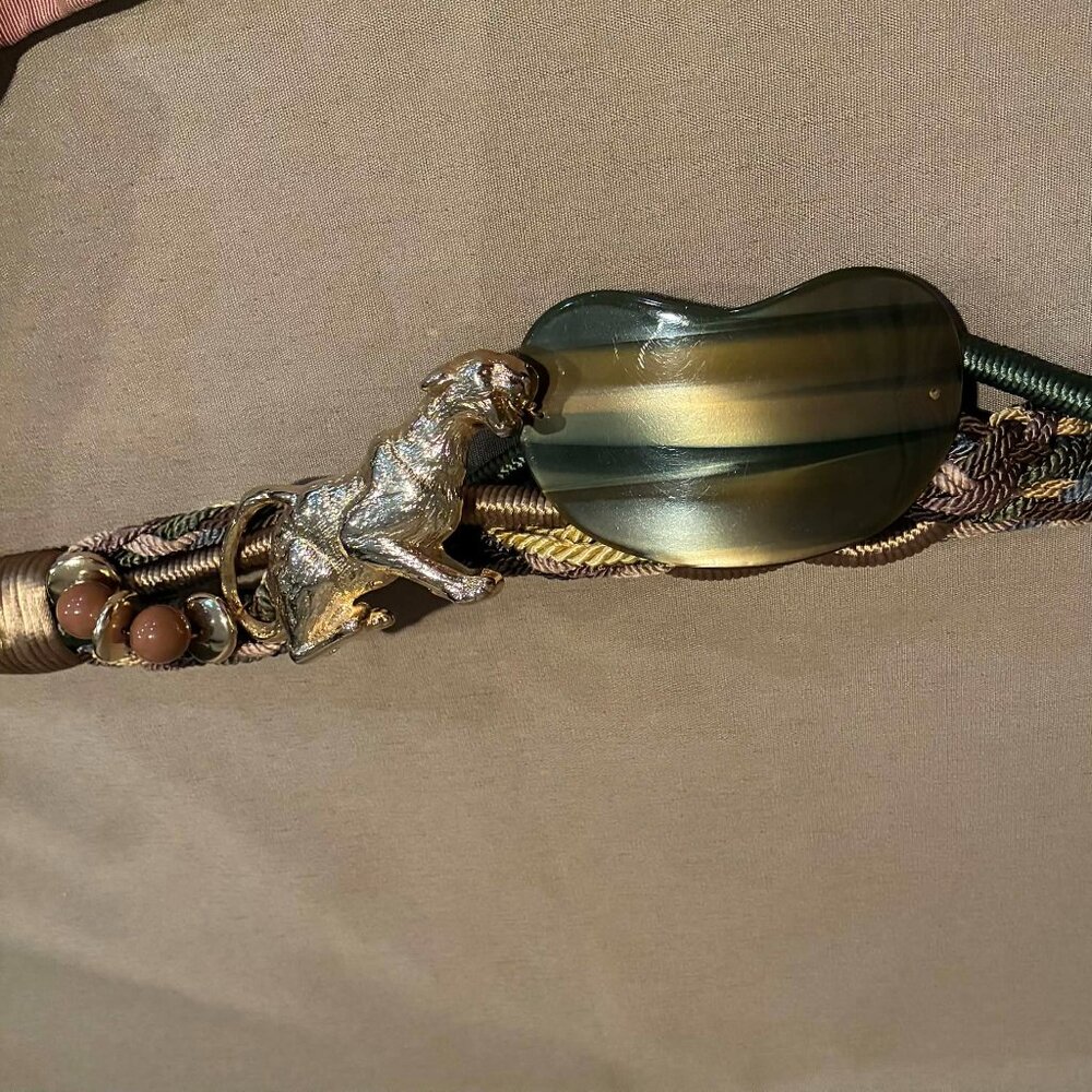 Vintage Designer Carolyn Tanner Belt Panther Size S-M Adjustable